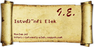 Istvánfi Elek névjegykártya