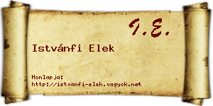 Istvánfi Elek névjegykártya