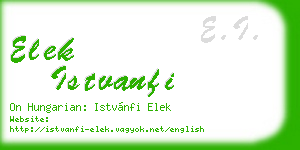 elek istvanfi business card