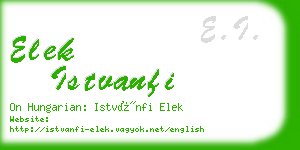 elek istvanfi business card